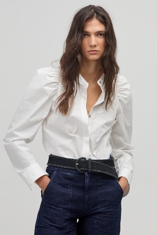 Camisa Cuore en Algodon - Blanco blanco xs