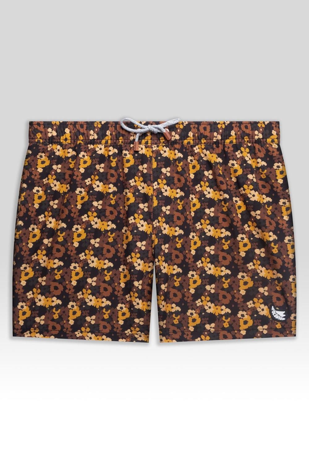 Short de Baño Classic Pixel Floral marron s