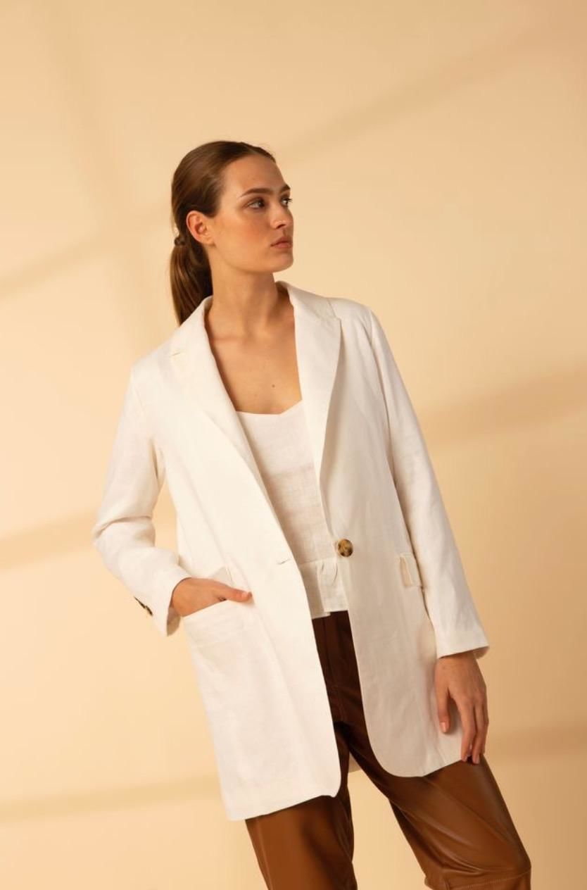 Blazer Cipra Linen blanco s