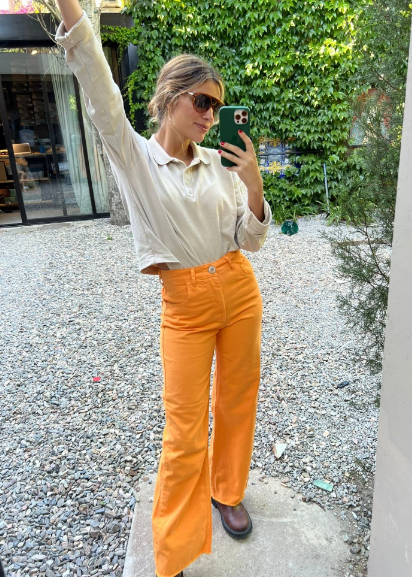 Colorful Jean naranja xl