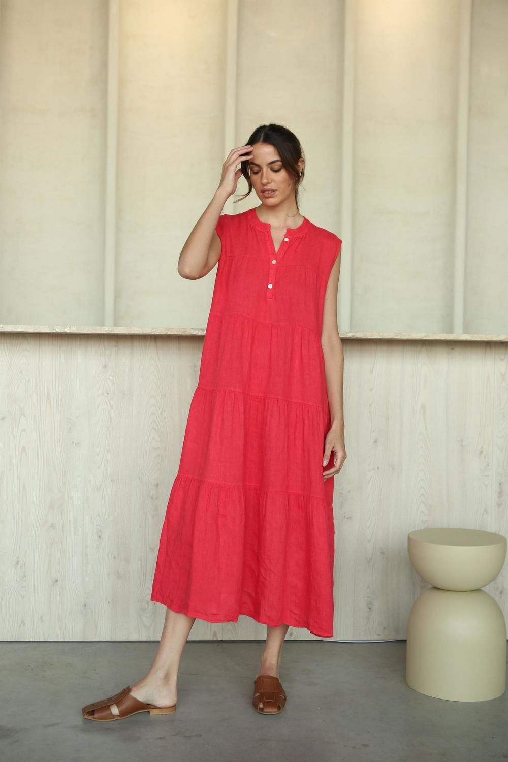 Vestido Clavel Long rojo l