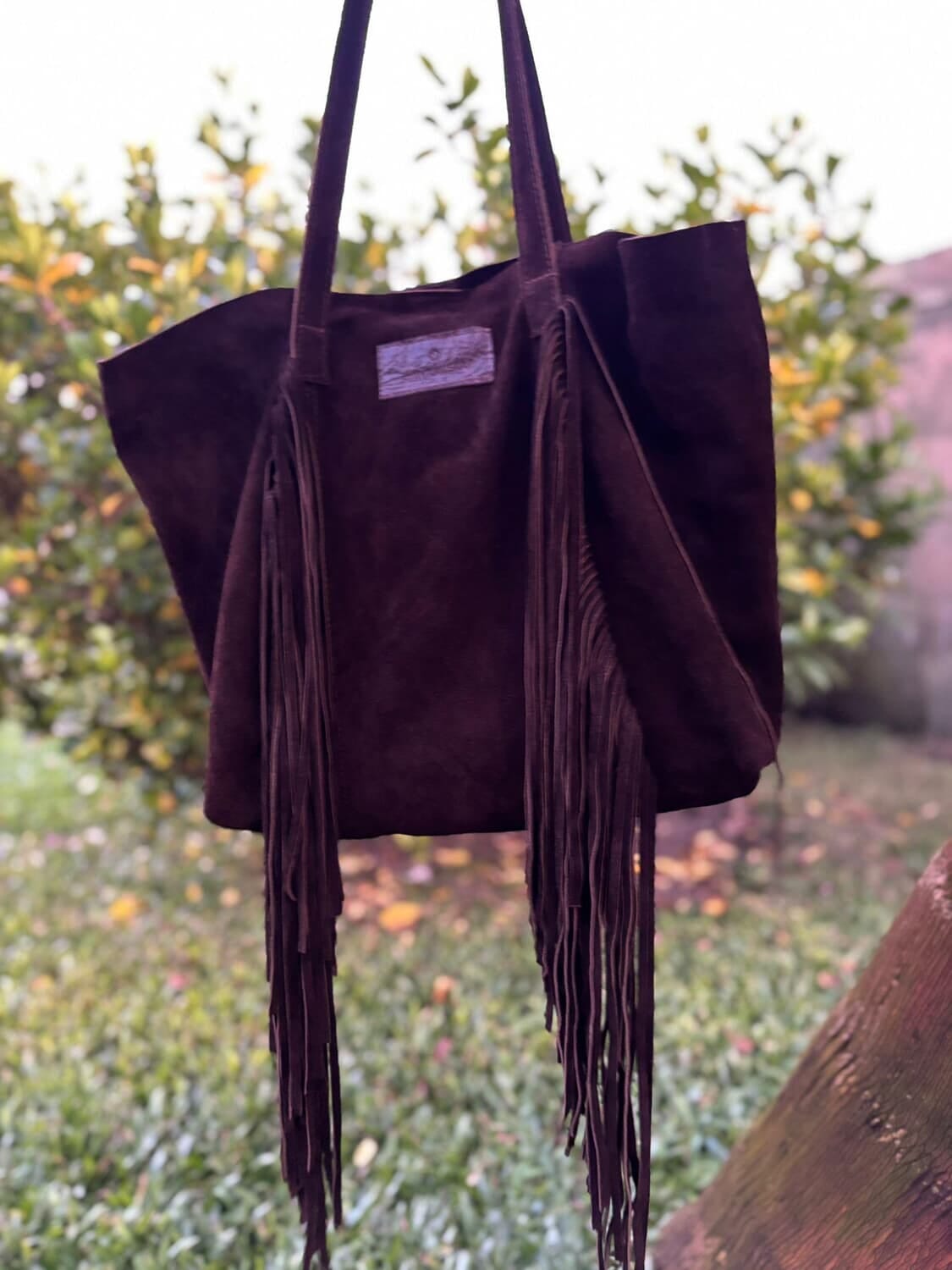 Tote bag sienna fringes marron n/a