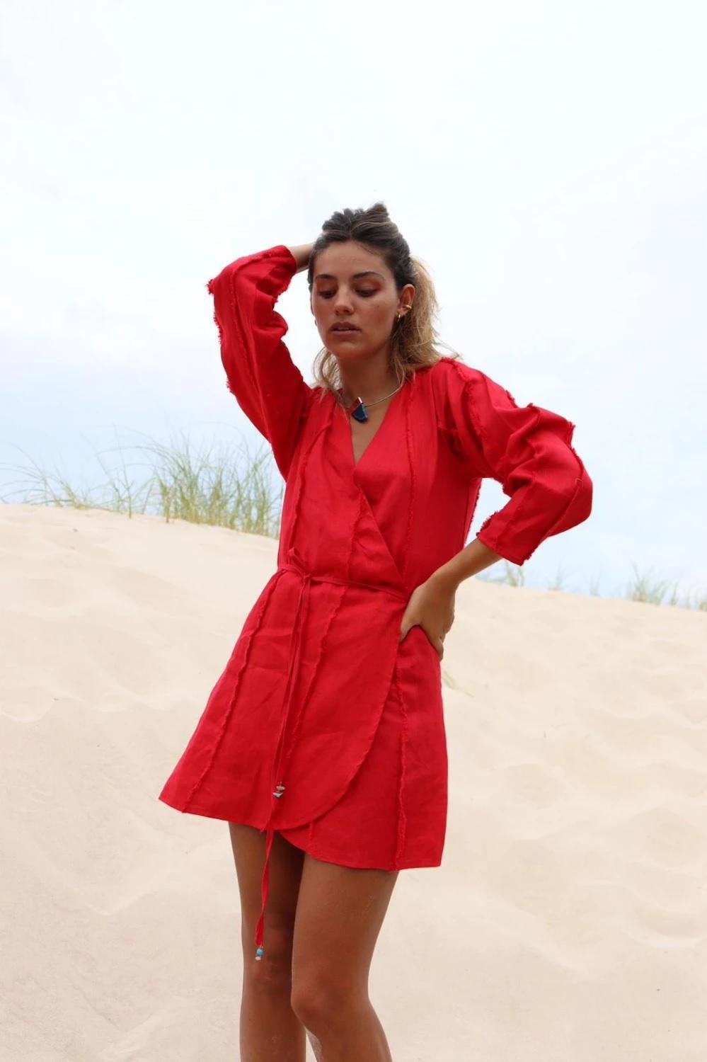 Sarong dress rojo s