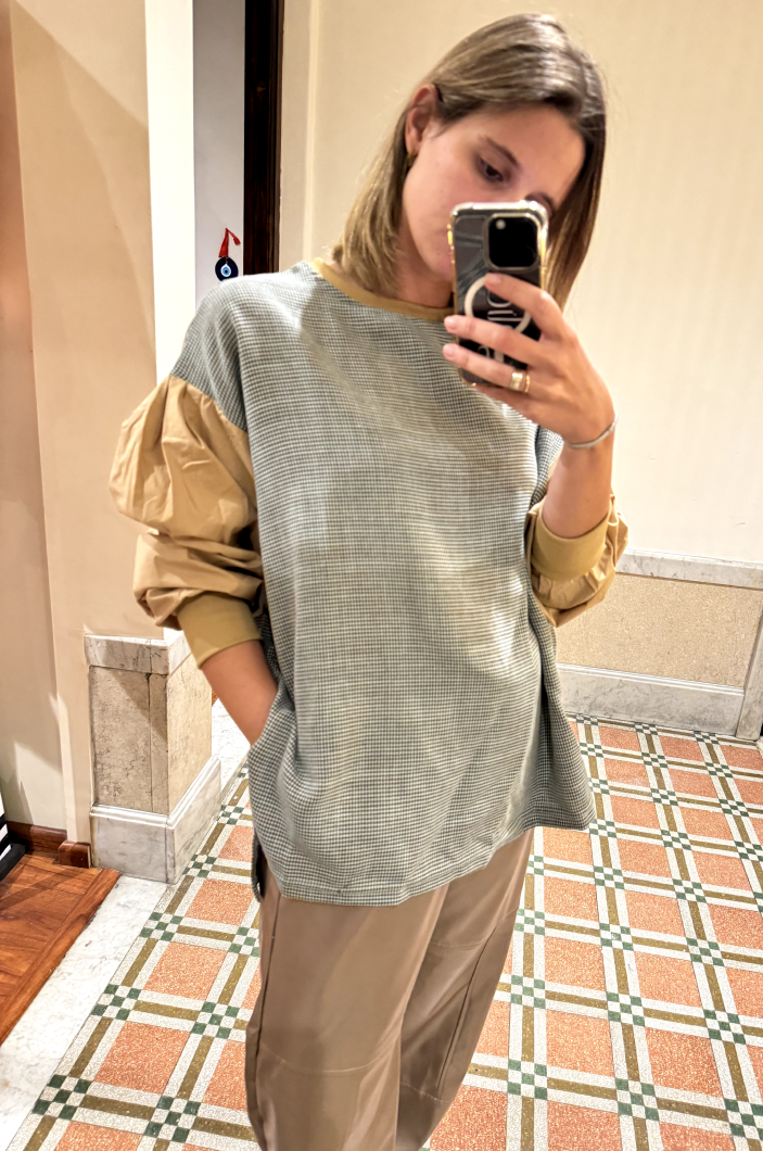 Blusa Cocktail beige talle unico