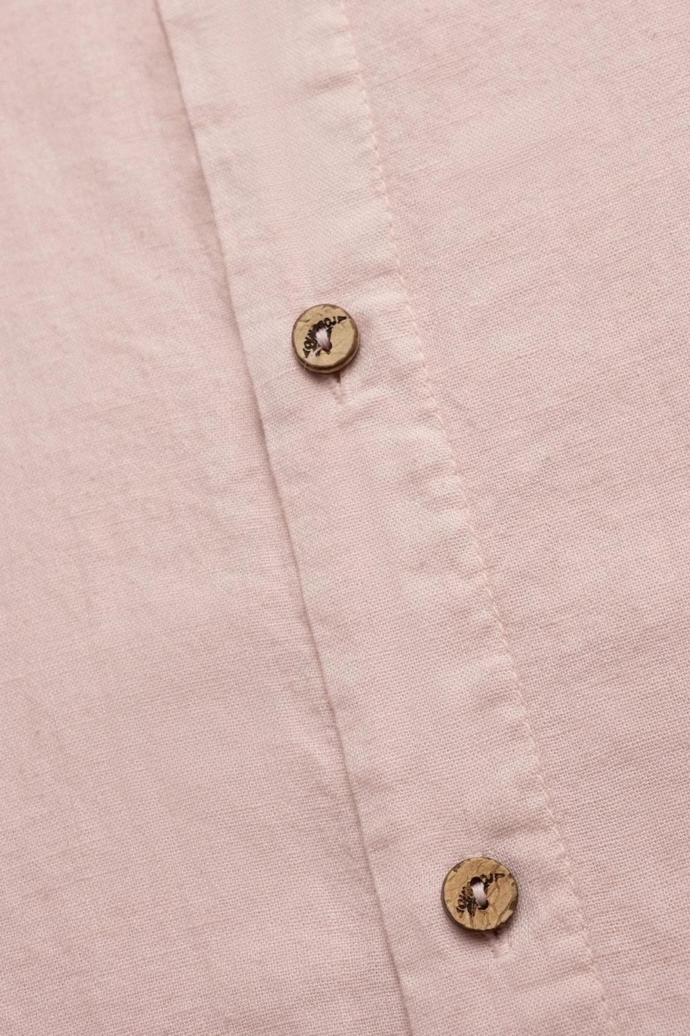 LONG SLEEVE LINEN SHIRT rosado m