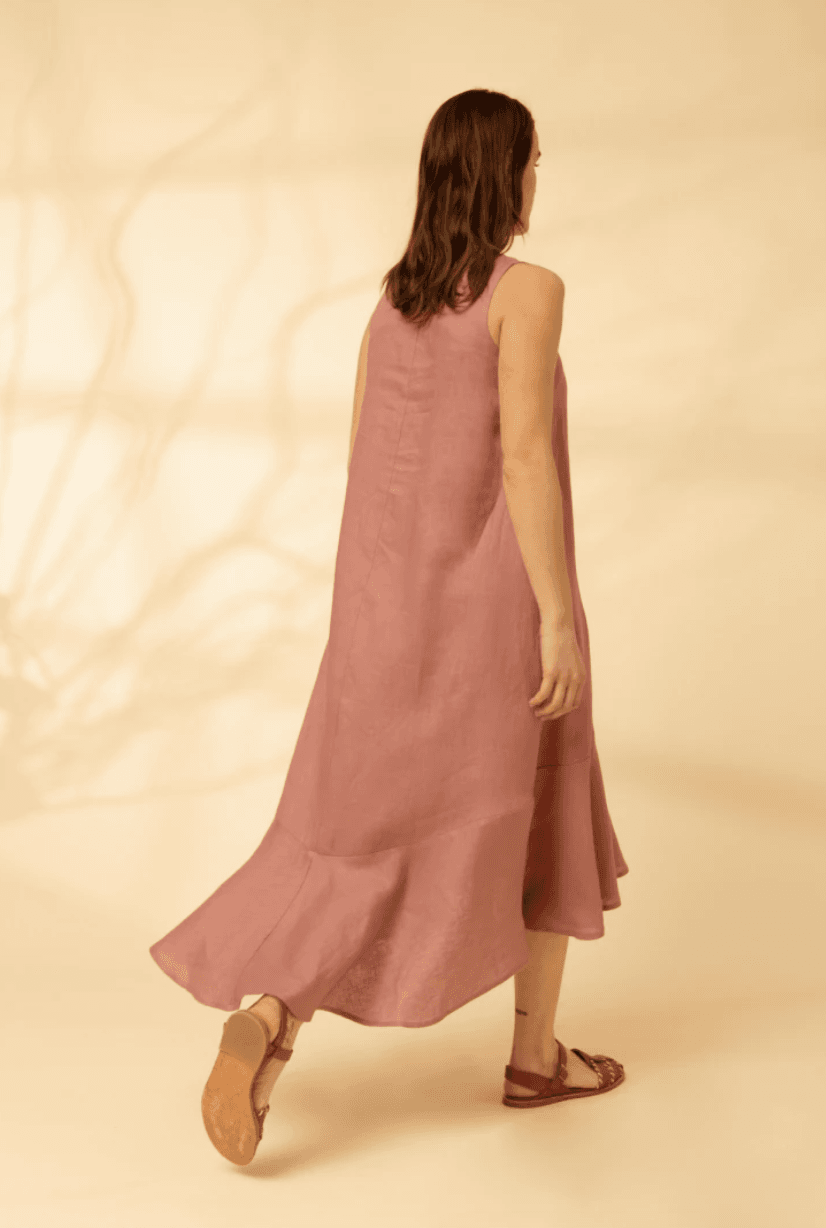 Vestido Folk Long rosado s