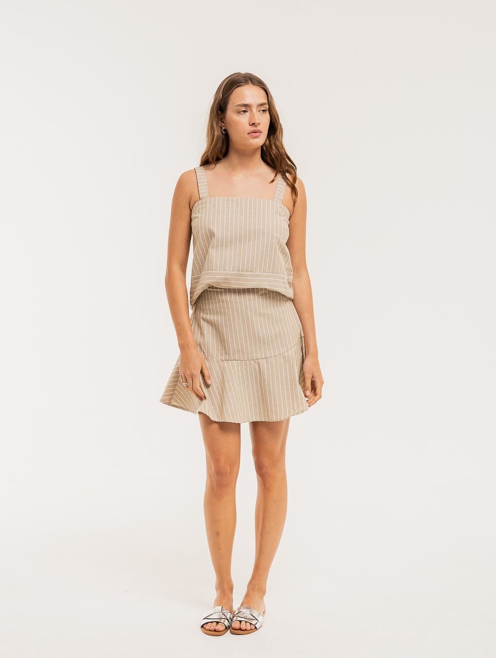 Falda René beige l