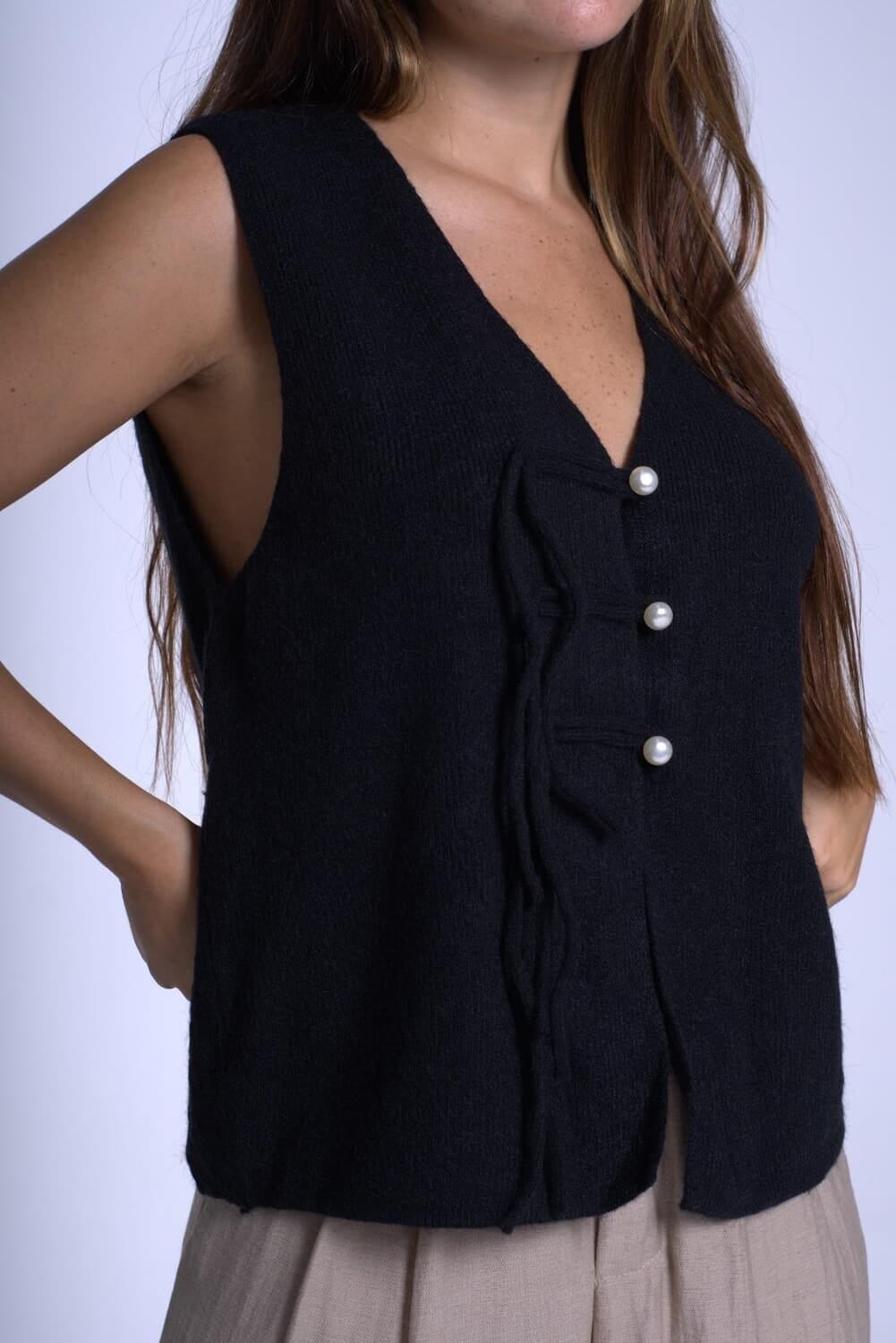 Chaleco Hillary negro talle unico