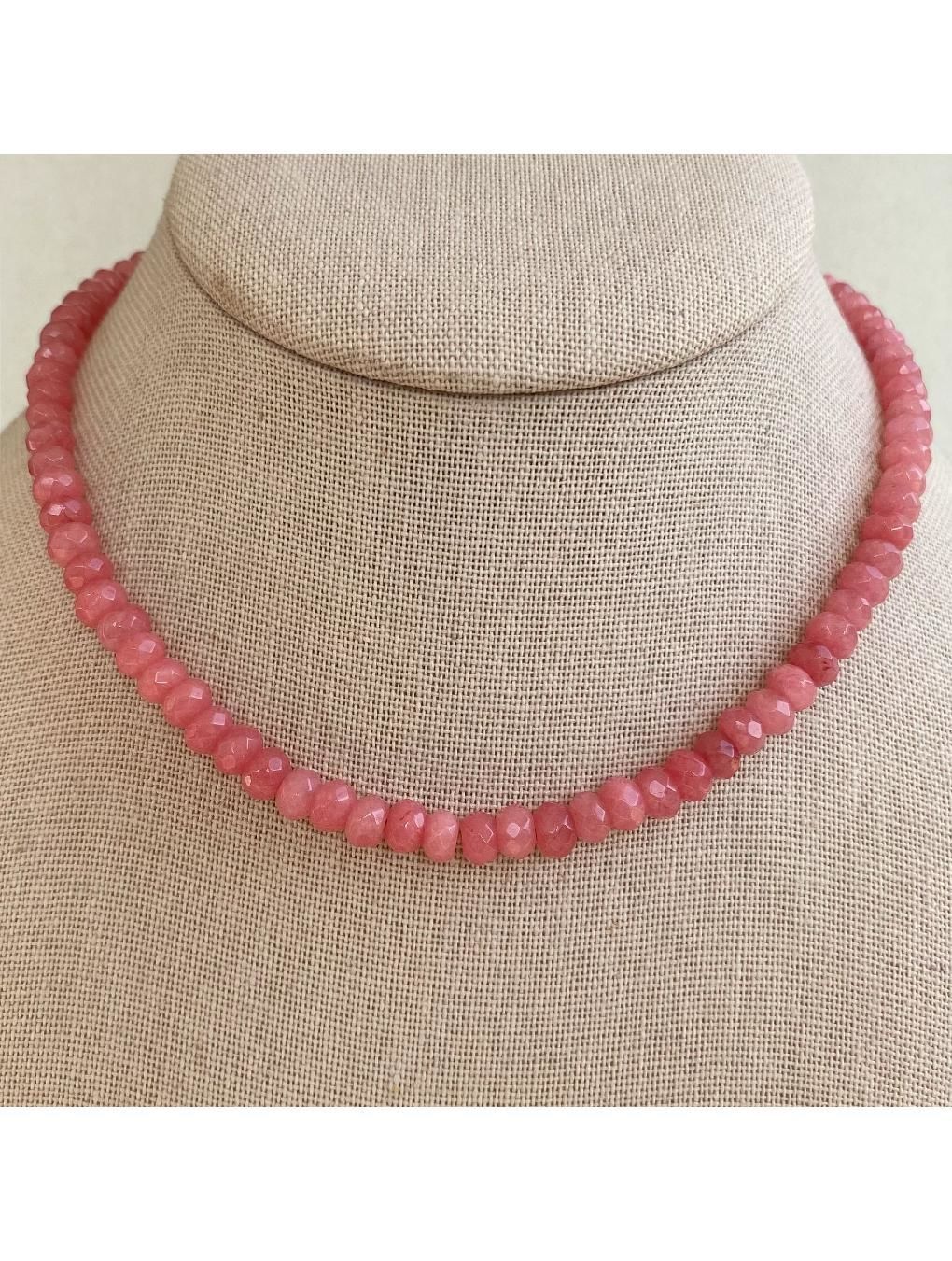 Collar FRESA en piedras naturales rosado chicle n/a