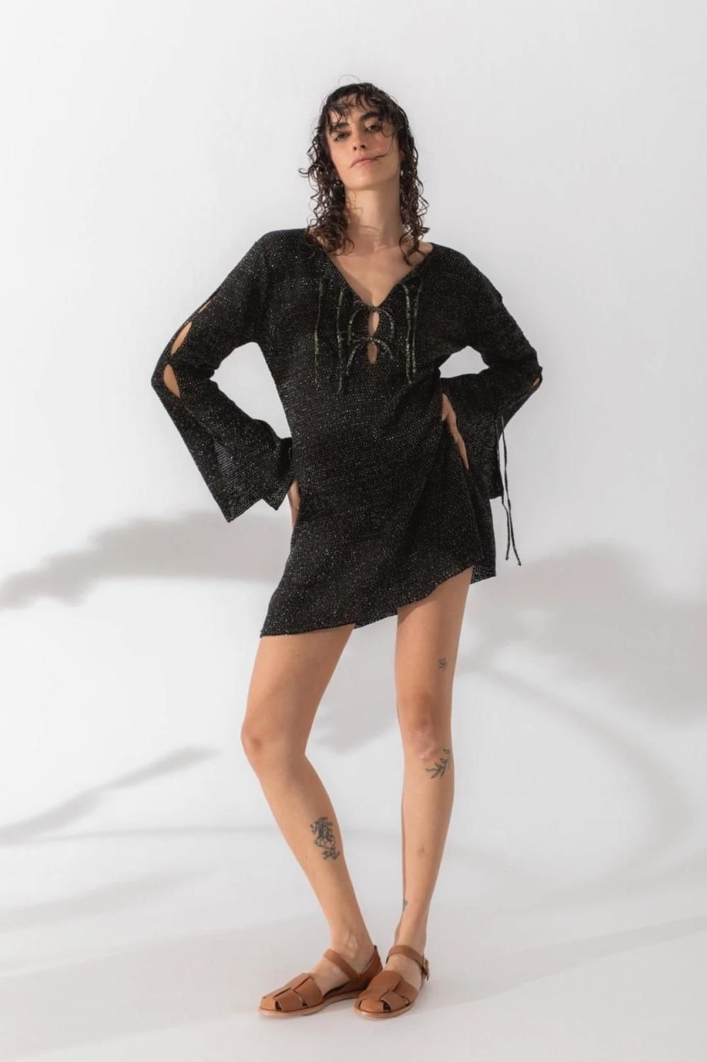 Vestido Tira Knit negro s