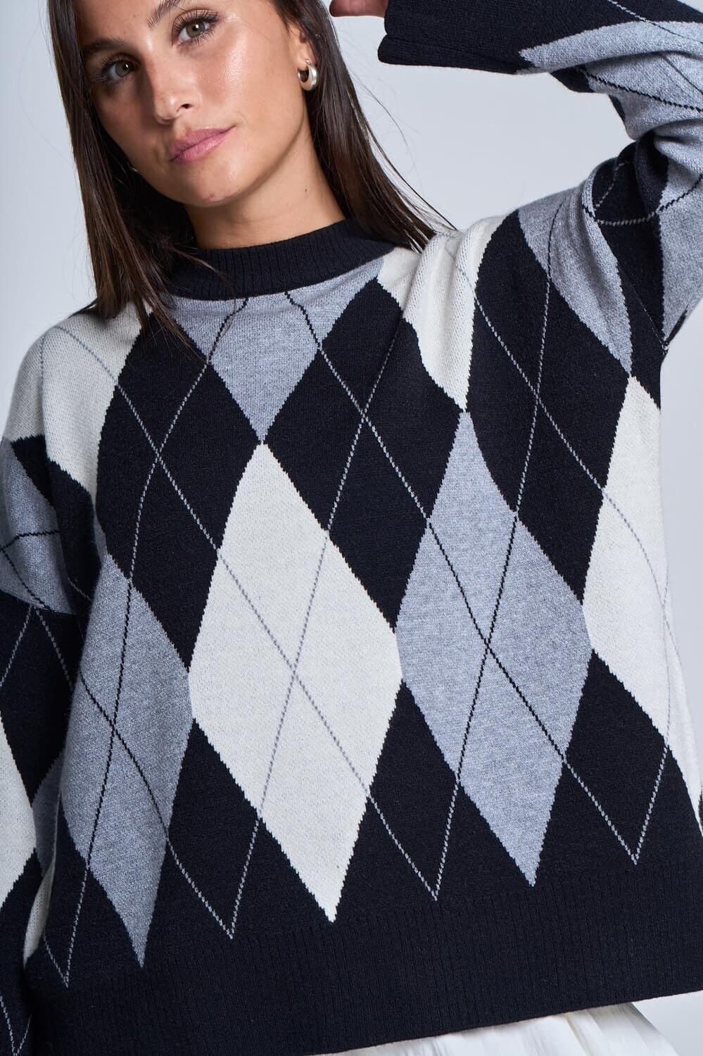 Sweater Rombos classic negro talle unico