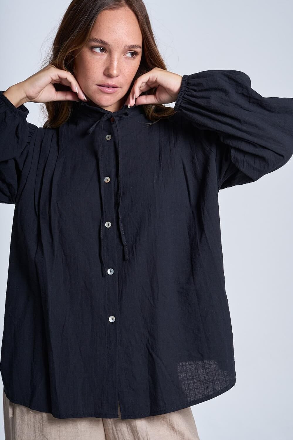 Camisa Tanna negro talle unico