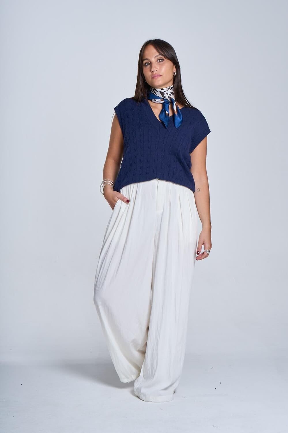 Chaleco Oxford azul talle unico