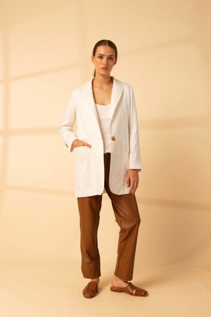 Blazer Cipra Linen blanco s