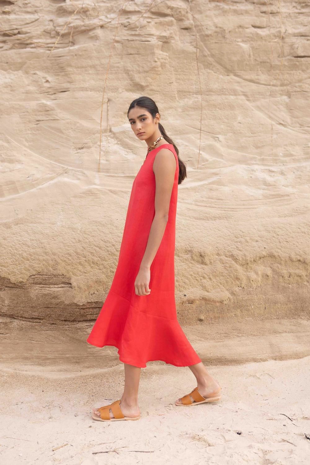 Vestido Folk Long rojo m