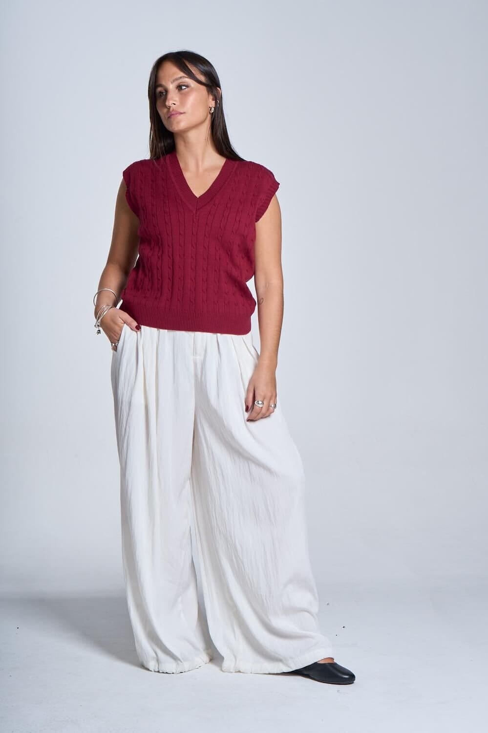Chaleco Oxford bordo talle unico