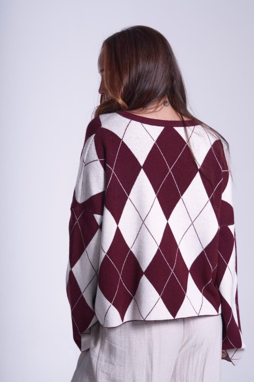 Sweater Rombos bordo talle unico
