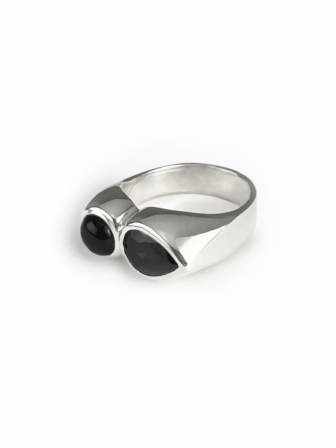 Anillo Híbrido Onix negro talle unico