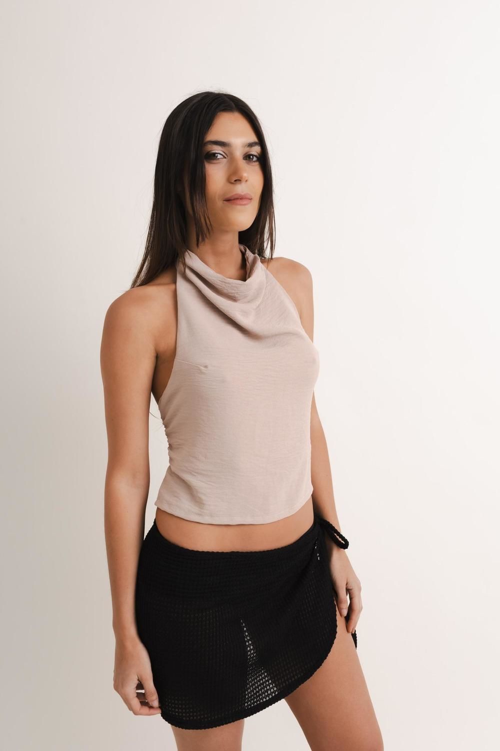 Blusa Belt beige m