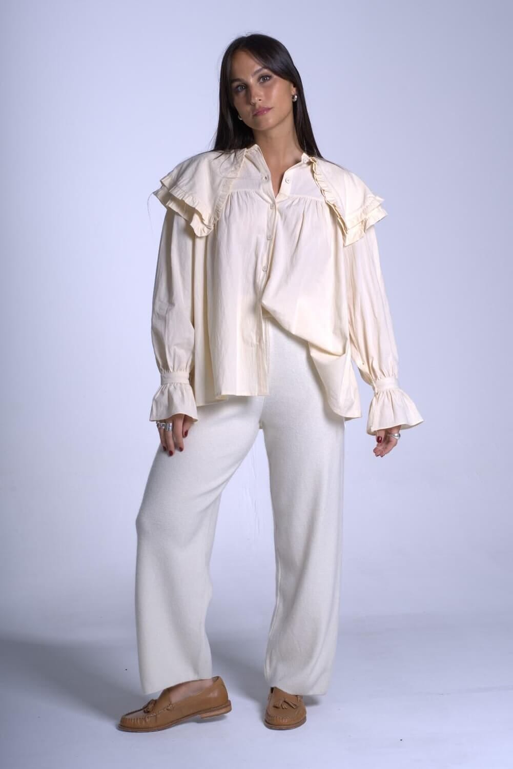 Camisa Marga beige talle unico