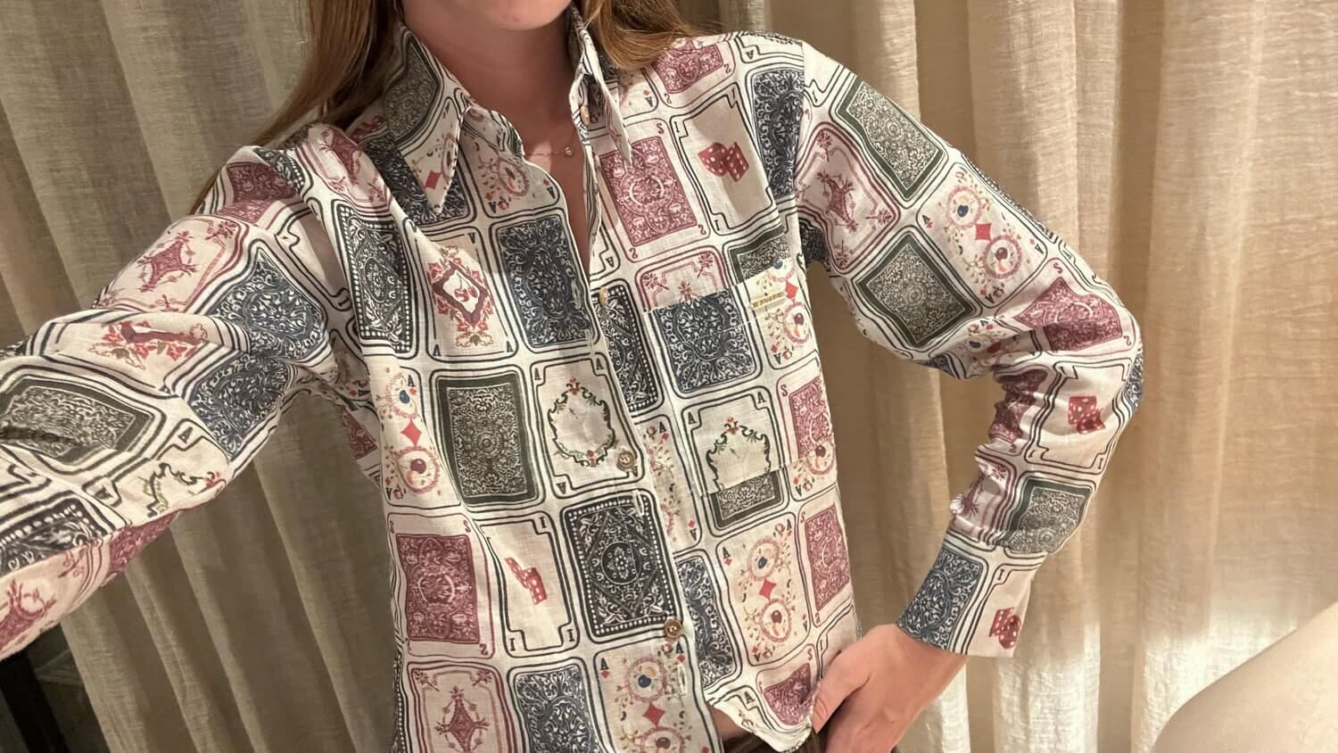 Camisa Azar Print Ludika blanco m