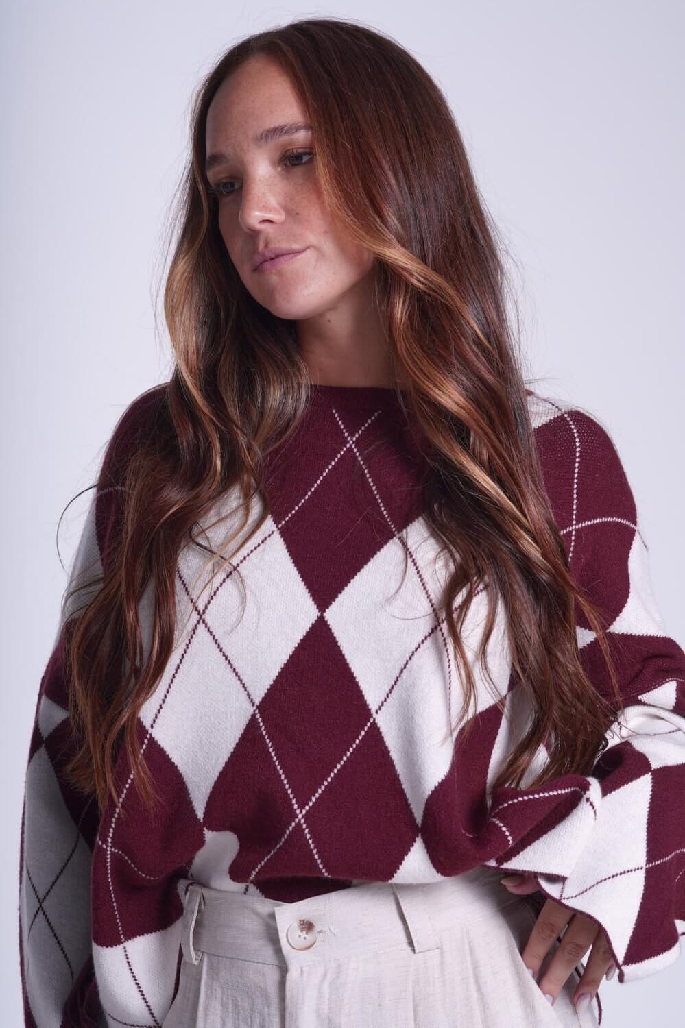 Sweater Rombos bordo talle unico