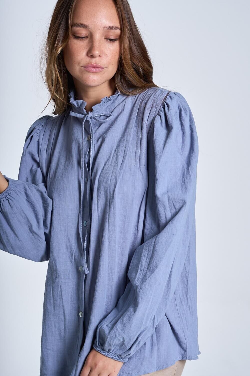 Camisa Tanna celeste talle unico