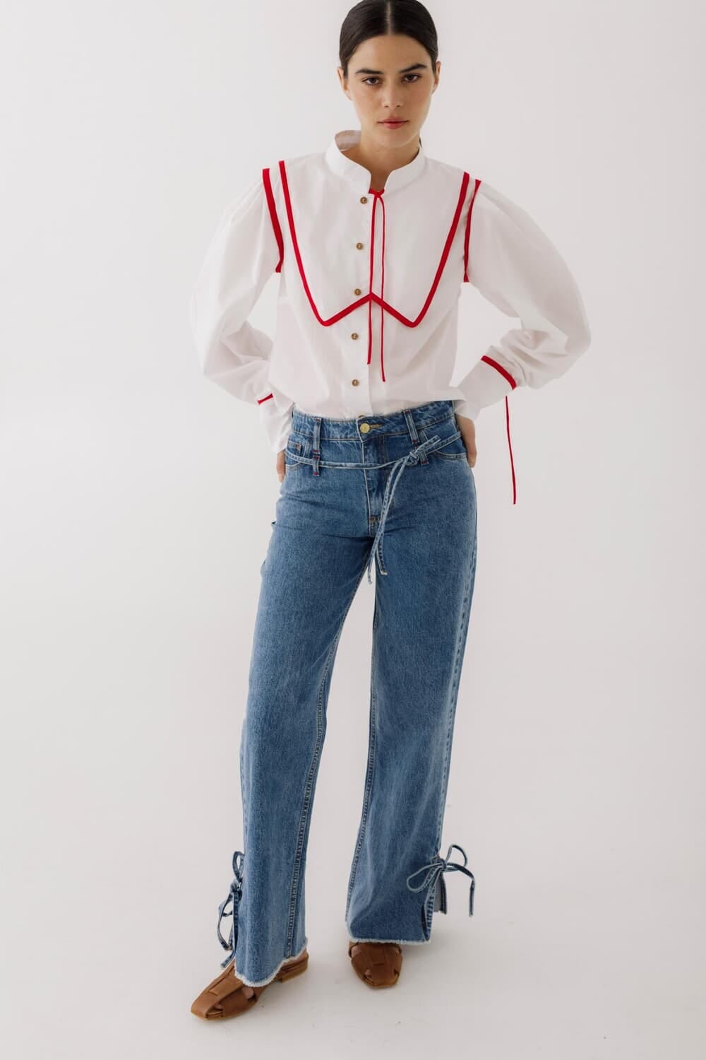 Jean Straight Belt celeste 32
