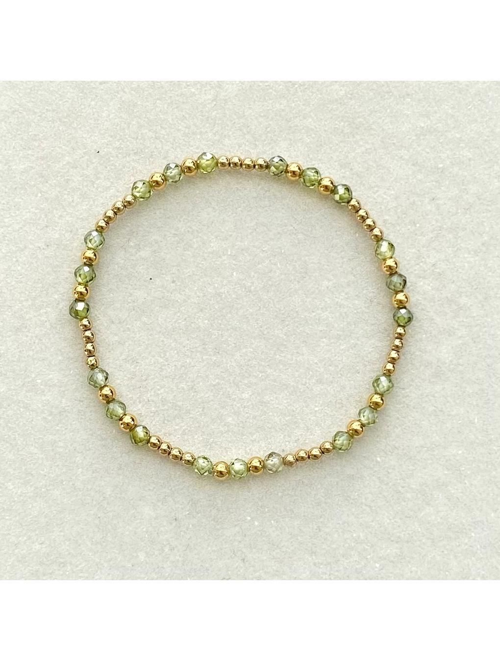 Pulsera ANNE en acero, hematita y piedras naturales verde agua n/a