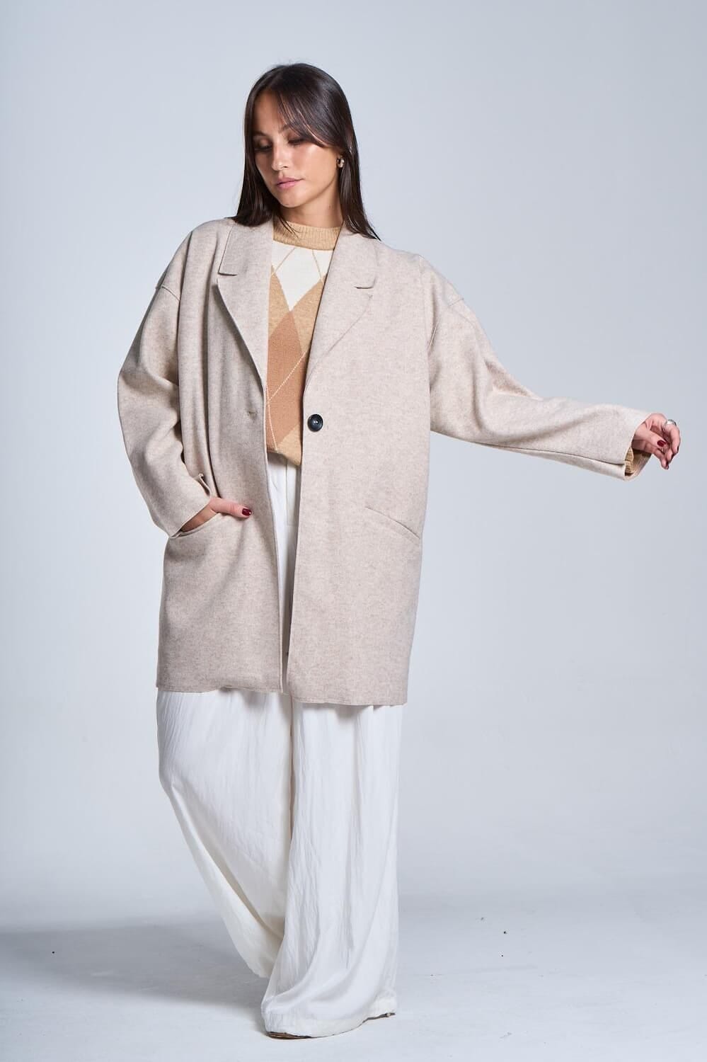 Tapado Londres beige talle unico