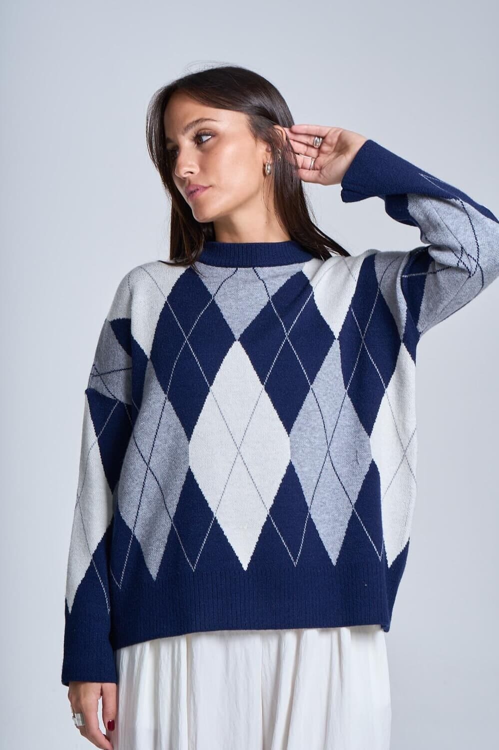 Sweater Rombos classic azul talle unico