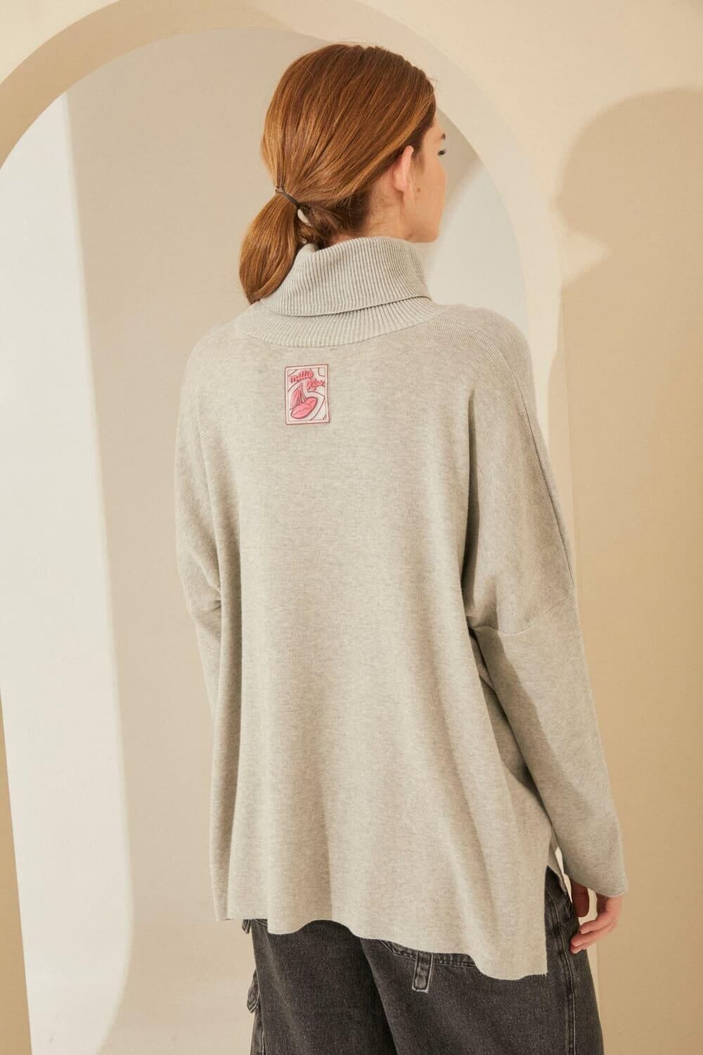 Polera Oliver gris melange talle unico