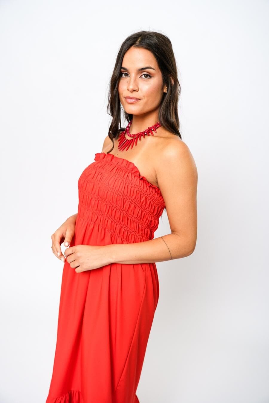 Vestido Straples rojo m