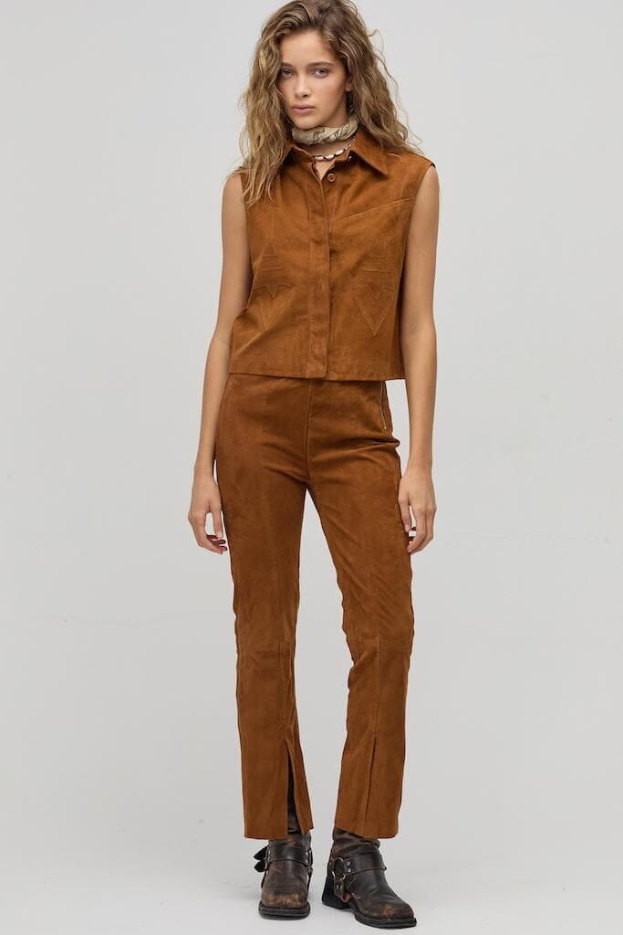 Top Inca en Cuero de Oveja - Tan camel l