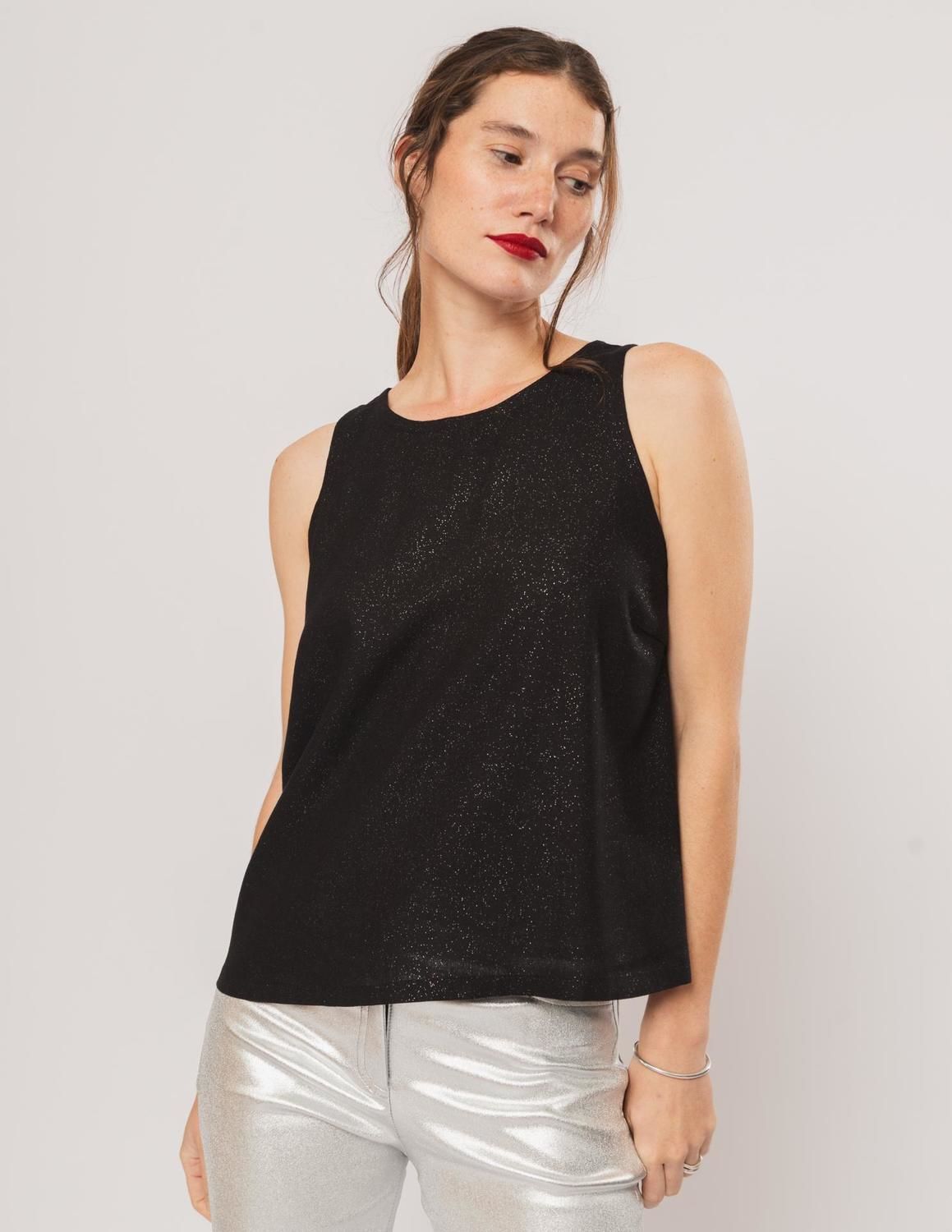 Top Flora negro l