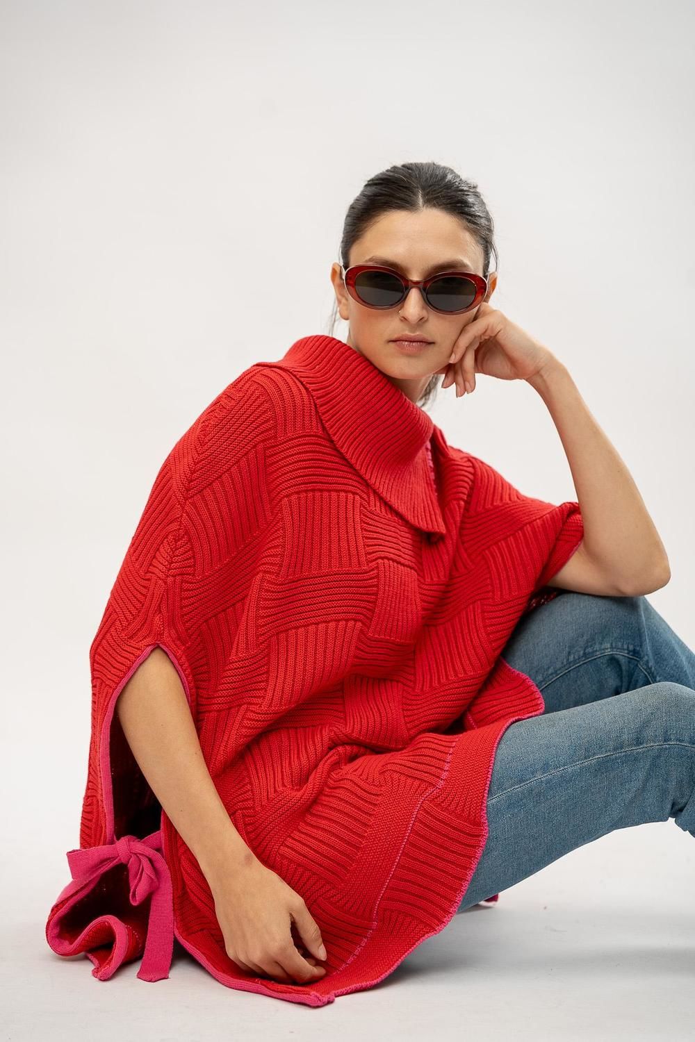 Capa Knit rojo talle unico