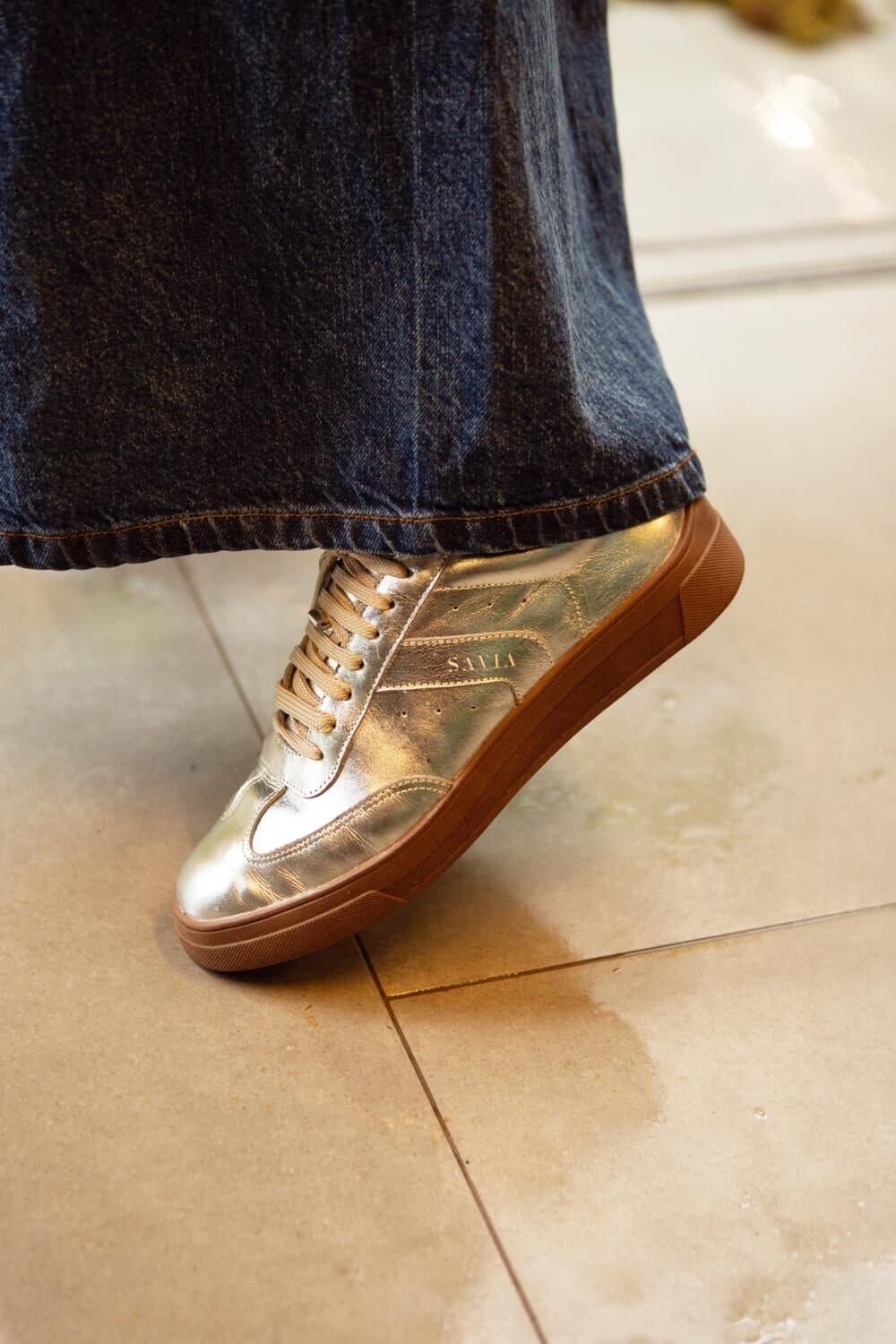 Zapatilla Sambia plateado 38