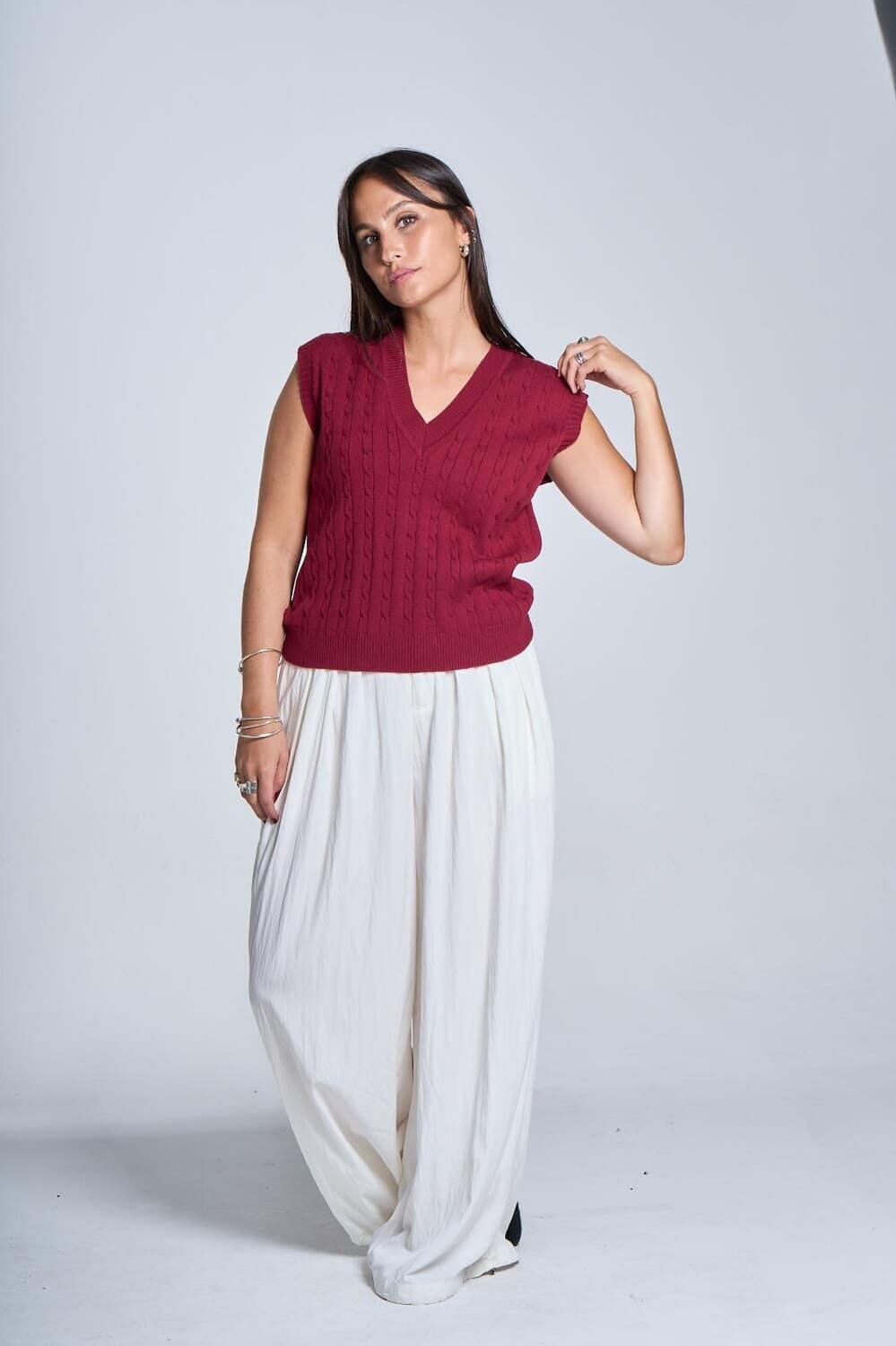 Chaleco Oxford bordo talle unico