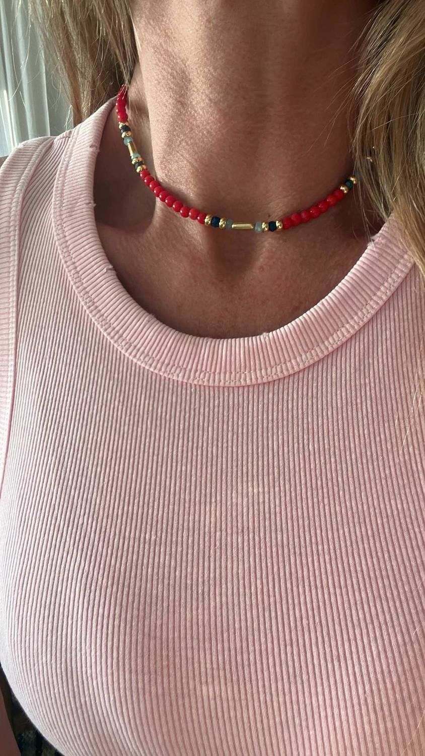 COLLAR RED dorado talle unico