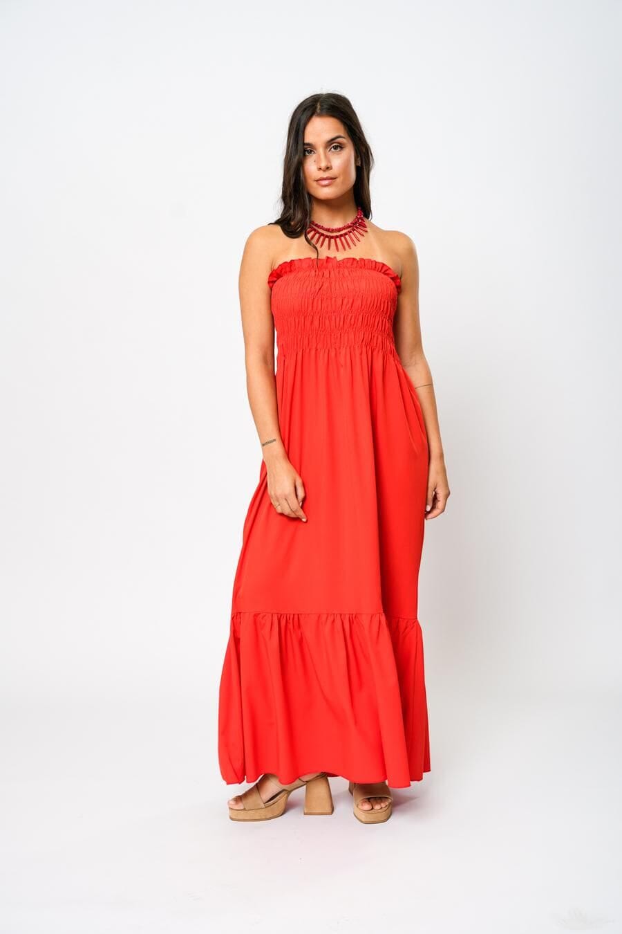 Vestido Straples rojo m