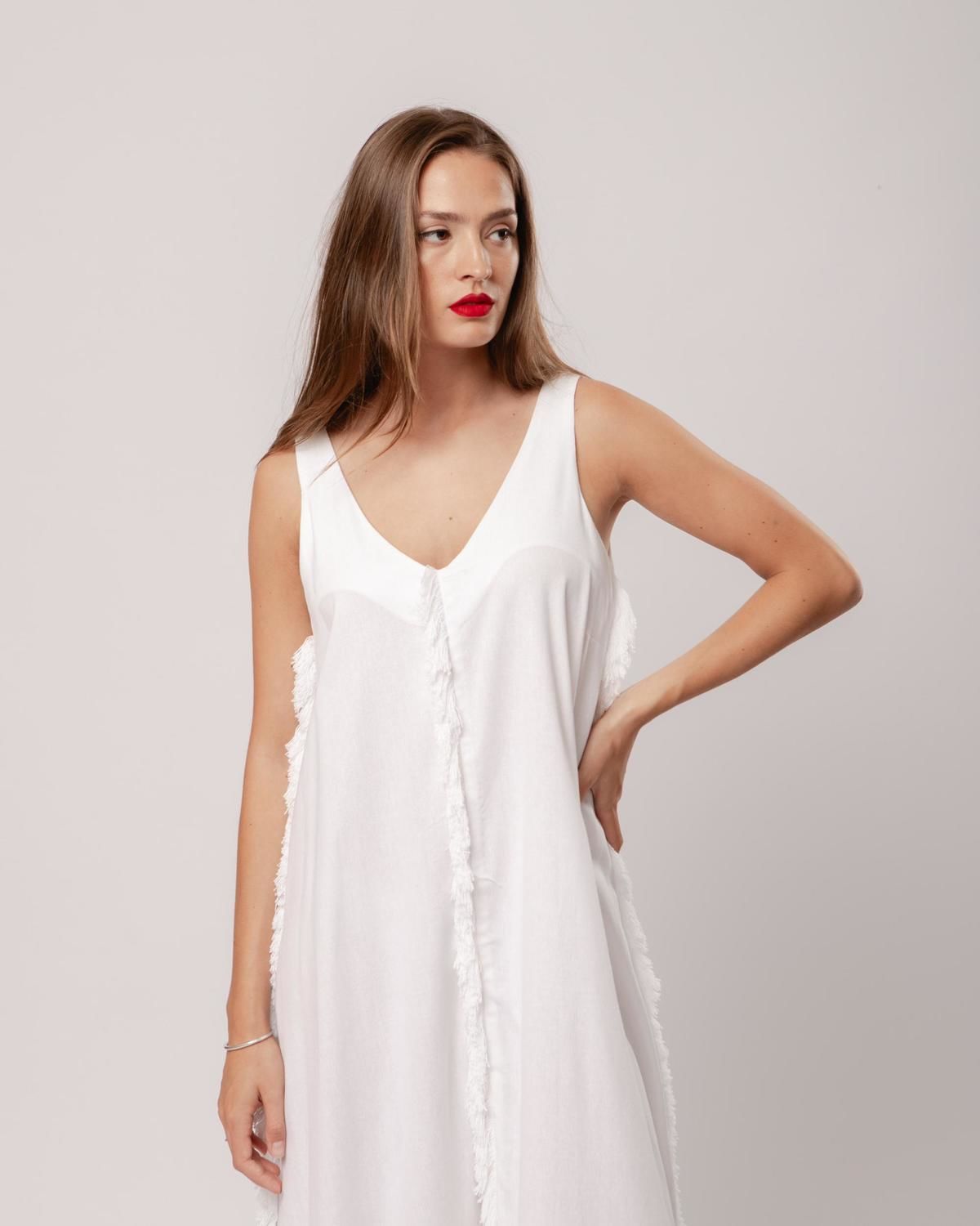 Vestido Zafiro blanco m/l