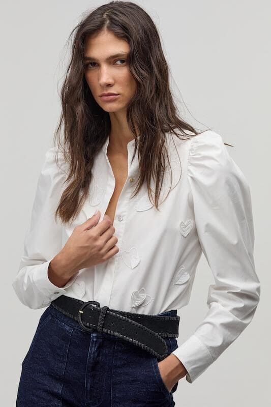 Camisa Cuore en Algodon - Blanco blanco xs