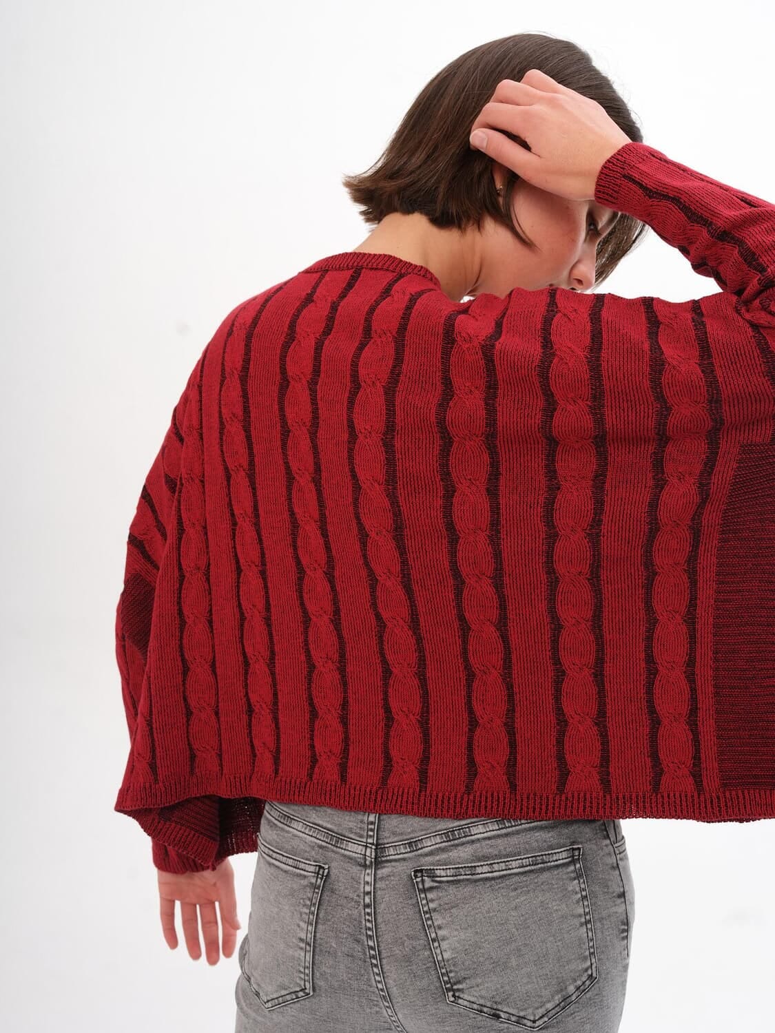 Sweater Crop Oceano rojo talle unico