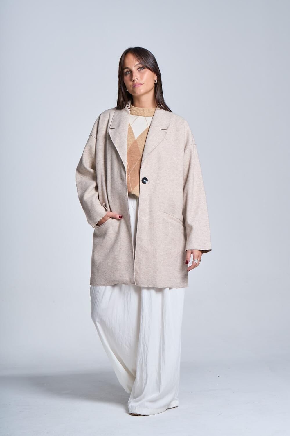 Tapado Londres beige talle unico