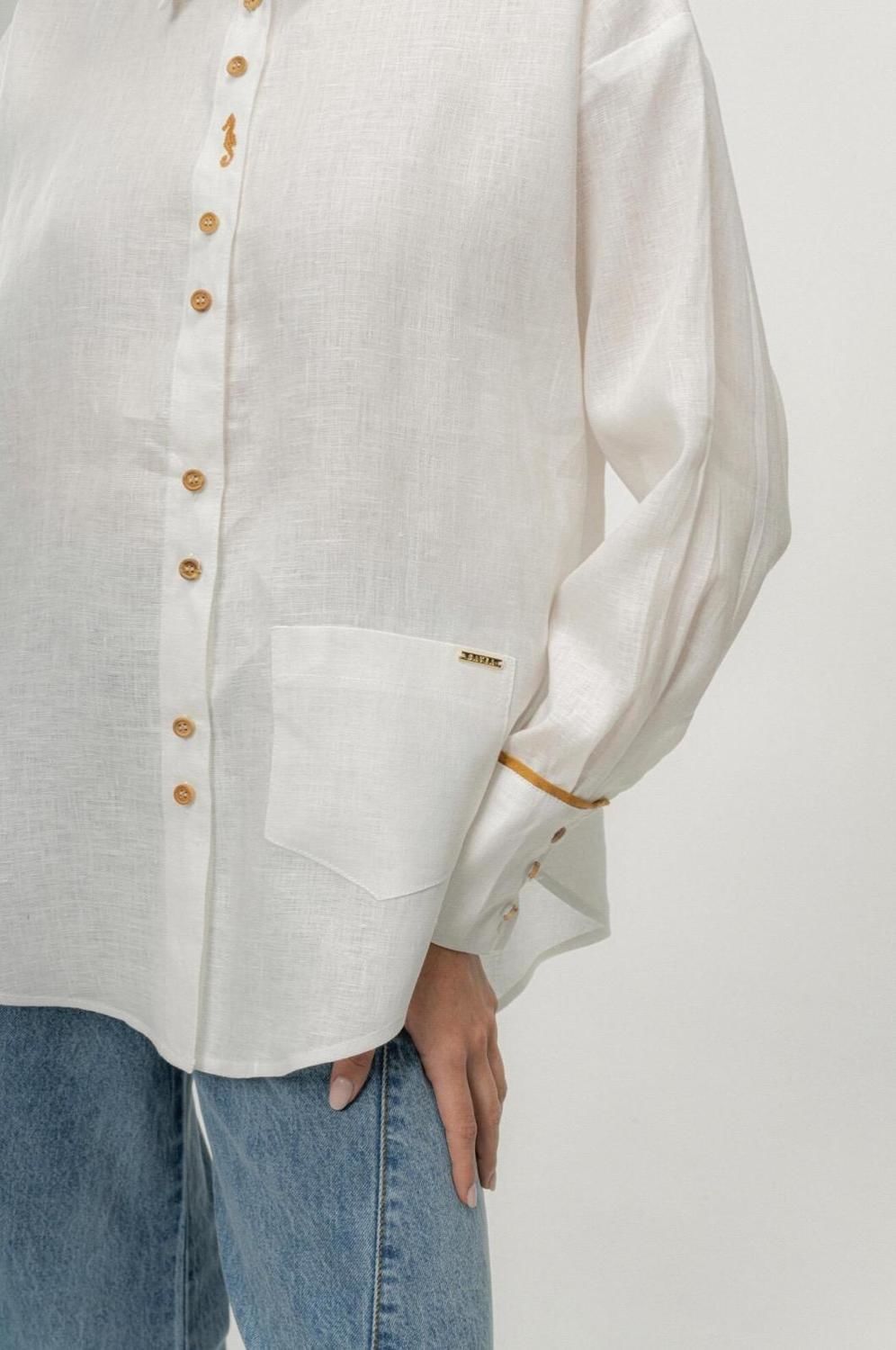 Camisa Onda Detail blanco talle unico