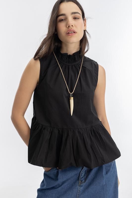 Top Daisy en Algodon  - Negro negro xs