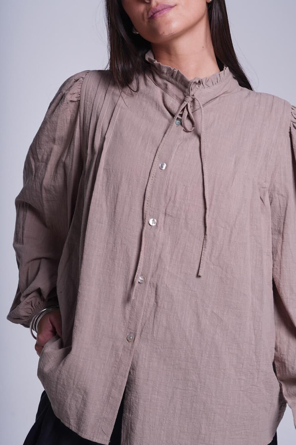 Camisa Tanna vison talle unico