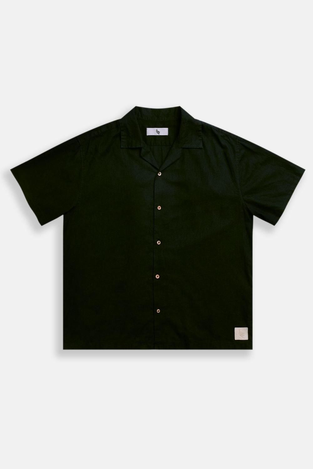 CAMP-COLLAR BOXY SHIRT negro xl