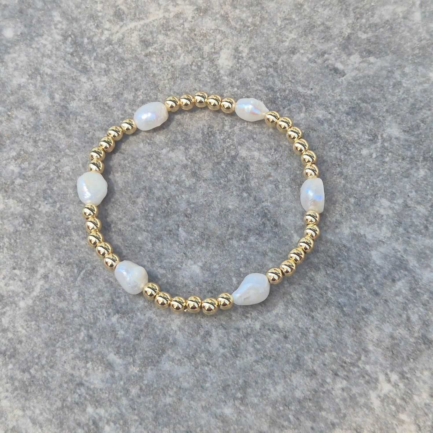 PULSERA GOLDFILLED Y PERLA natural n/a