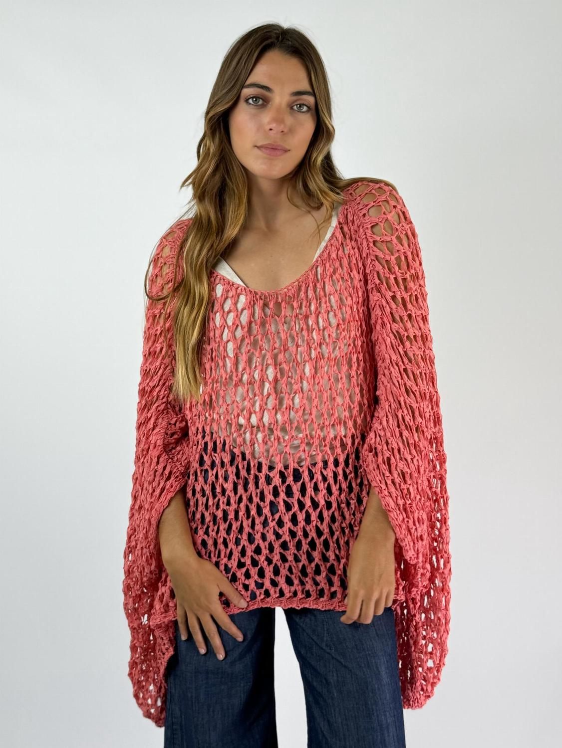 TOP SURIN coral talle unico